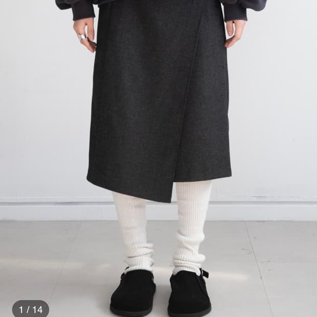 피키소사이어티 토스 미디 버튼 랩 팬츠 차콜 s