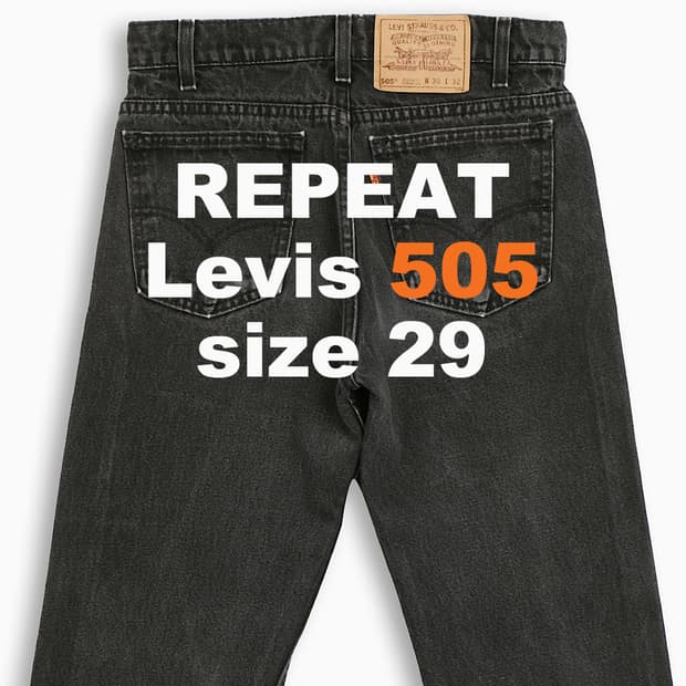 리바이스 505 오렌지탭 흑청 90sUSA 29 인치 OR5053037