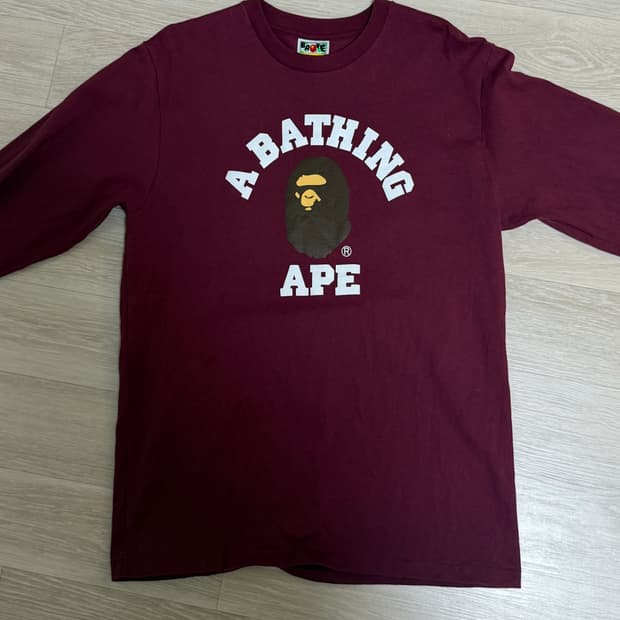 베이프 롱슬리브 버건디