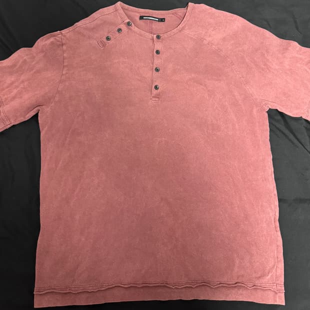 해칭룸 더블 헨리넥티 1/2 더스티 핑크 (2)