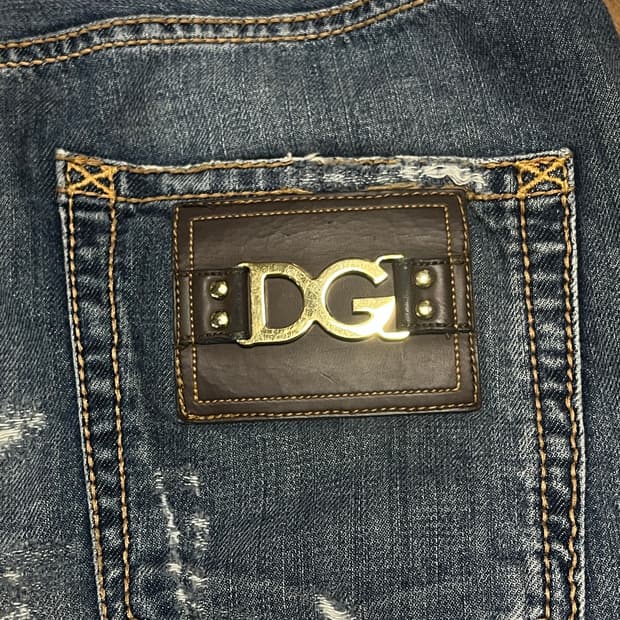 돌체앤가바나 [20 Loos] 디스트로이드 DG레더 패치 데님팬츠