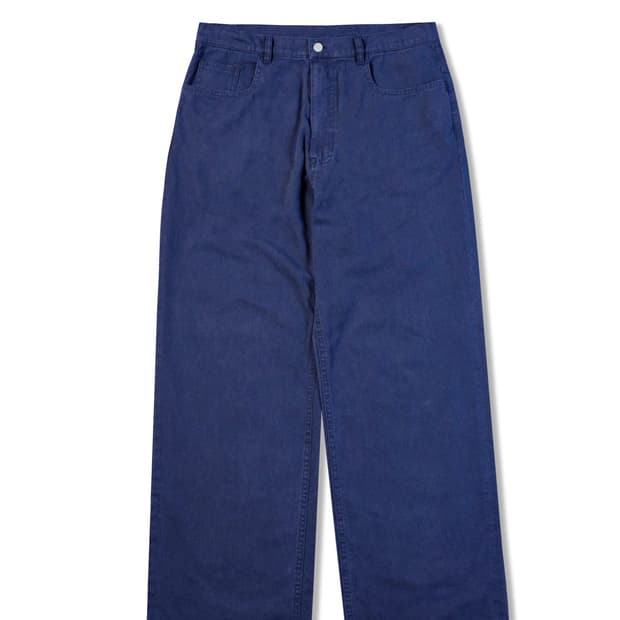 퍼렌 5P light cotton trousers_washed blue
