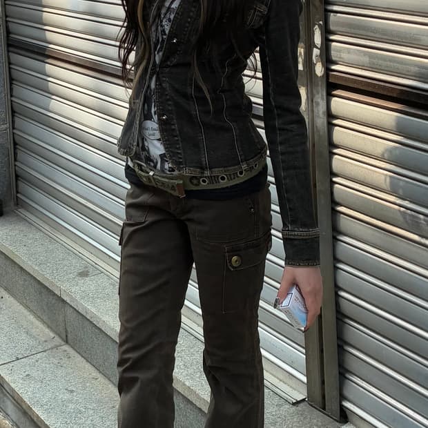 Japanese vintage 레터링 버클 벨트