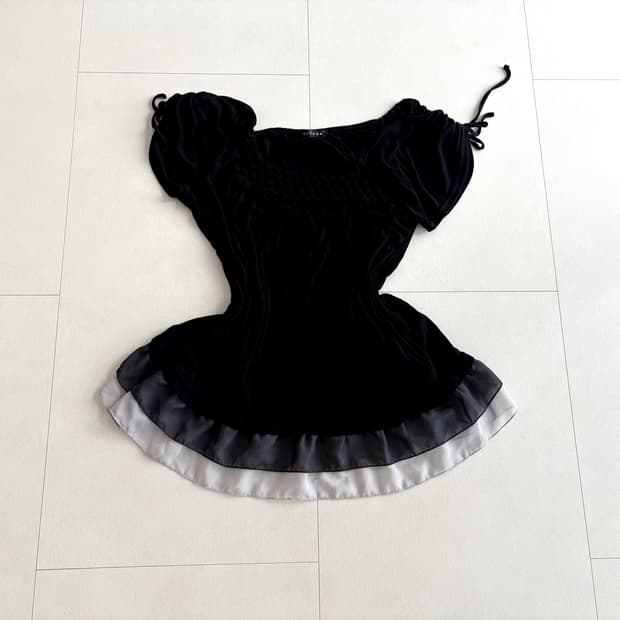 drawstring frill top