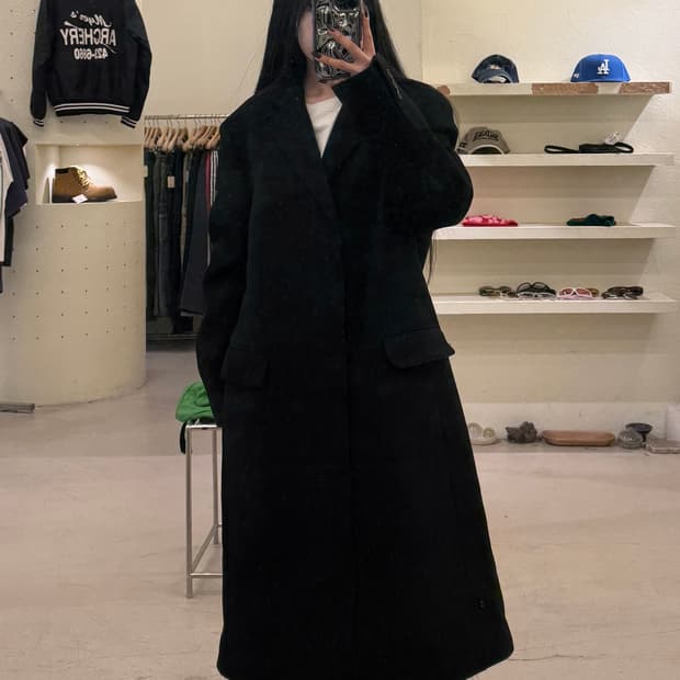 토니웩 울 캐시미어 싱글 코트 블랙 U1141