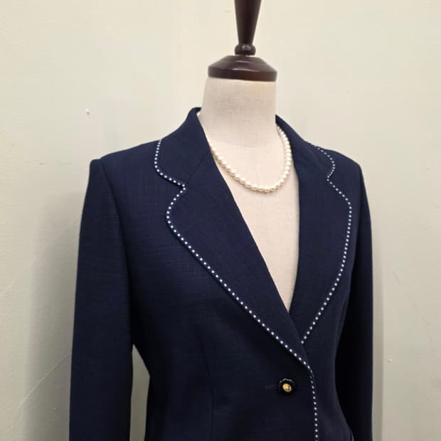 라피네 네이비 투버튼 자켓