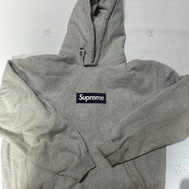 슈프림 박스 로고 후드티 그레이