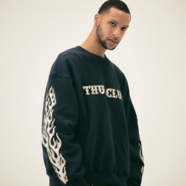 떠그클럽 레더 플레임 후디 -2size- 네이비 (미착용 새상품)