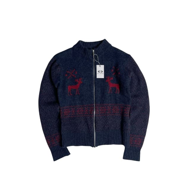 Cheviot 울 100 집업 니트 자켓 