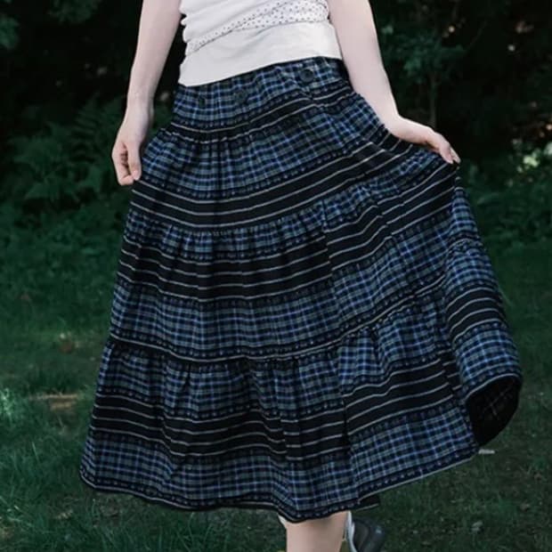 무음 셔링 스커트 (롱/숏 투웨이)