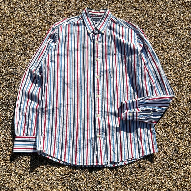 타미힐피거 스트라이프 옥스퍼드 셔츠