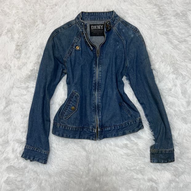 DKNY buckle denim rider jacket