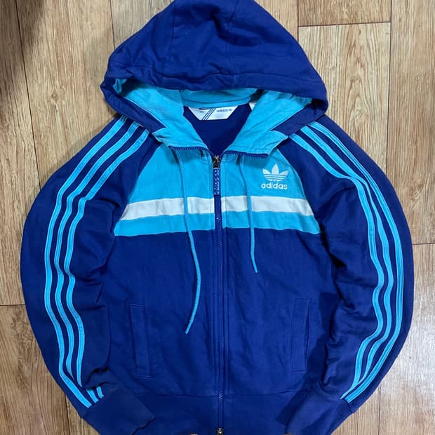 아디다스 퍼플 하늘 소라 후드집업 져지 85 대장 y2k 올드스쿨