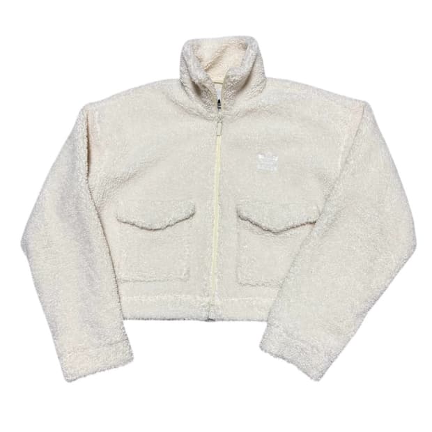 아디다스 빅로고 플리스 크롭자켓