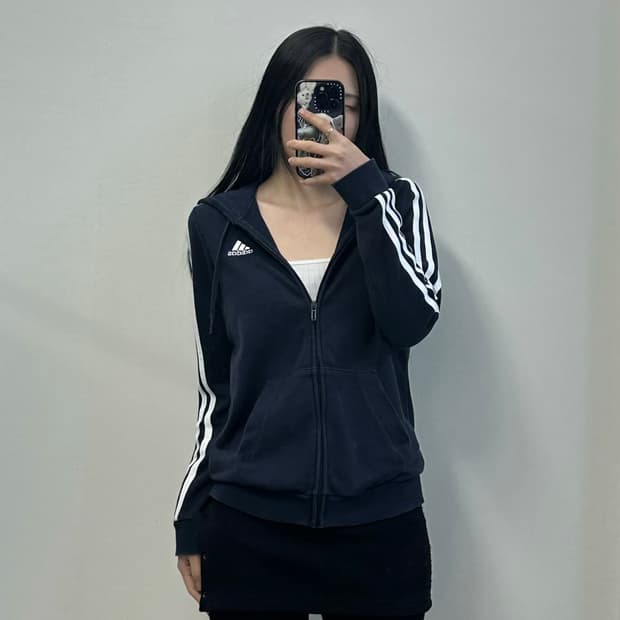 아디다스 네이비 사이드라인 후드집업