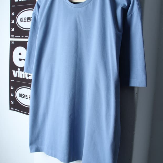 (L-XL) 자바나스 반팔 티셔츠 연블루 무지 기본-H35446
