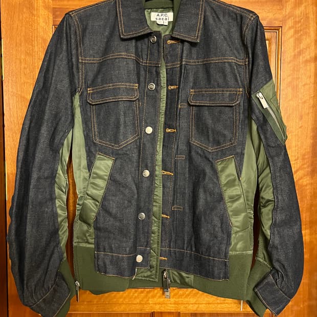 [xs]105] apc sacai 아페쎄 사카이 봄버 데님자켓