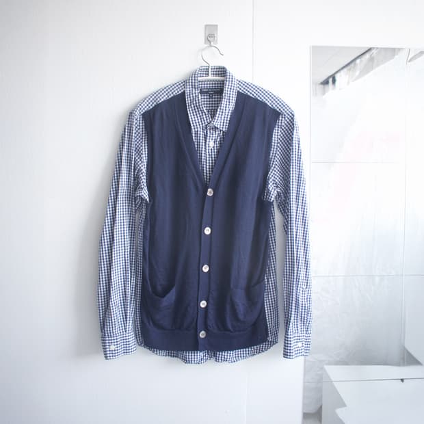 CDGhomme wool cardigan layer check shirt