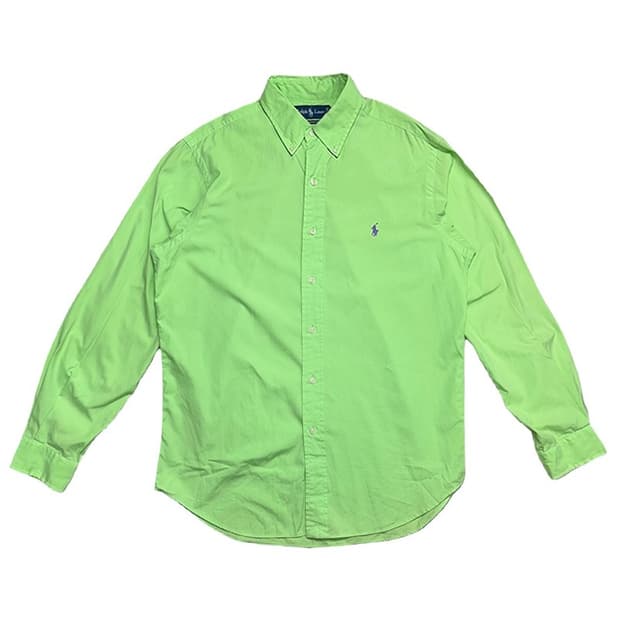 POLO RALPH LAUREN 네온그린 옥스포드 셔츠 M