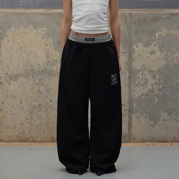 Boxer Layered Curved 2way Jogger - Black