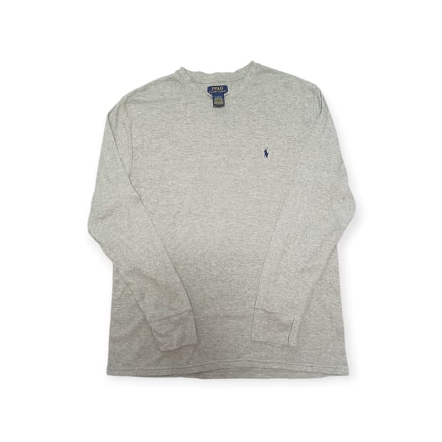 폴로 옅은 그레이 와플 롱슬리브 