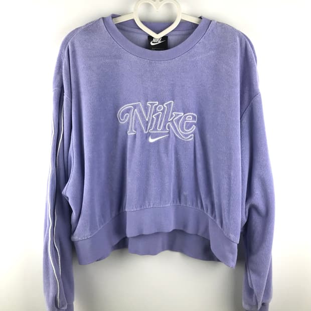 나이키 연보라 핀터깔 맨투맨 퍼플 바이올렛 크롭 y2k 갸루 올드스쿨