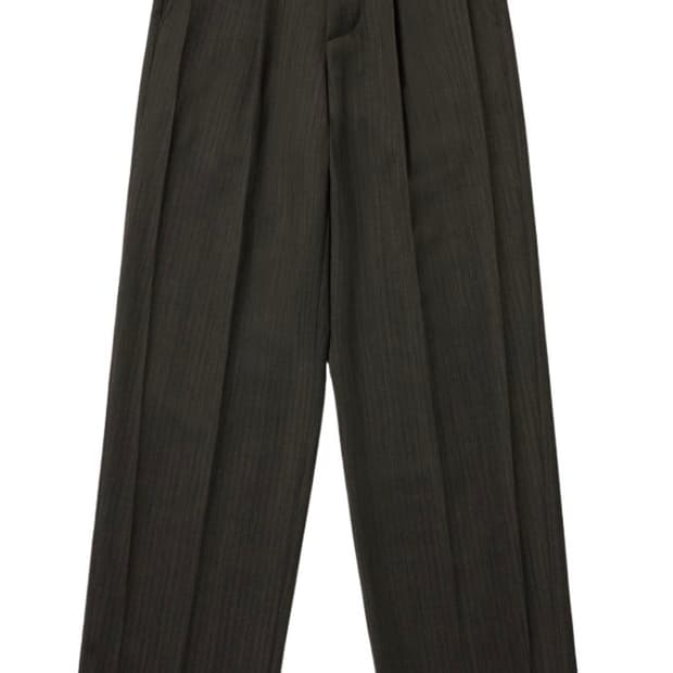 [M] STU 25fw Crease belt slacks_차콜