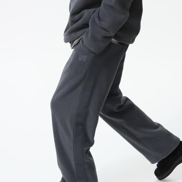 유니클로 니들스 플리스 와이드 팬츠 그레이 블랙 L, S