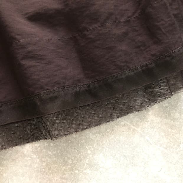 브라운 도트 레이스 스커트