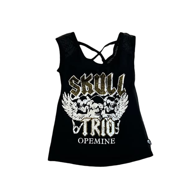 SkuLL Trio 슬리브리스 빈티지 탑