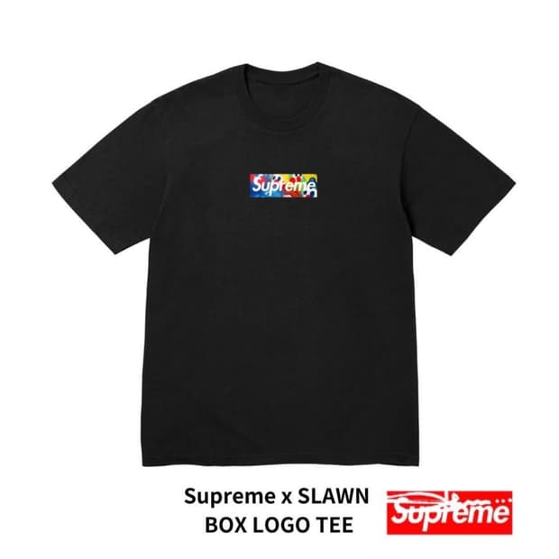 Supreme x SLAWN 박스 로고티셔츠
