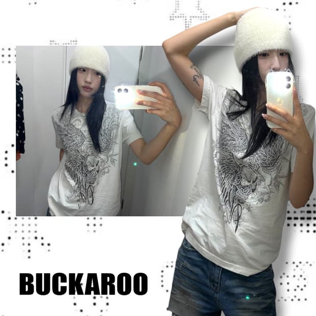 버커루 스컬 프린팅 반팔