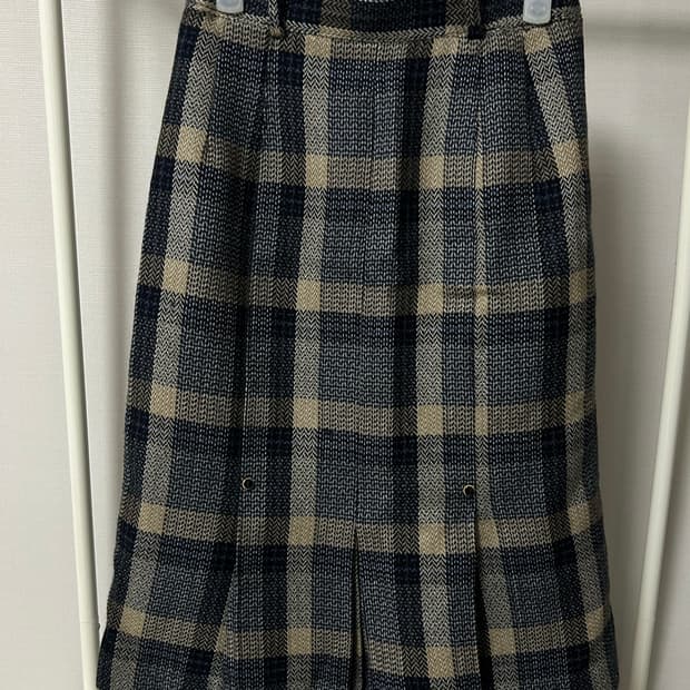 일본 체크 플리츠 스커트