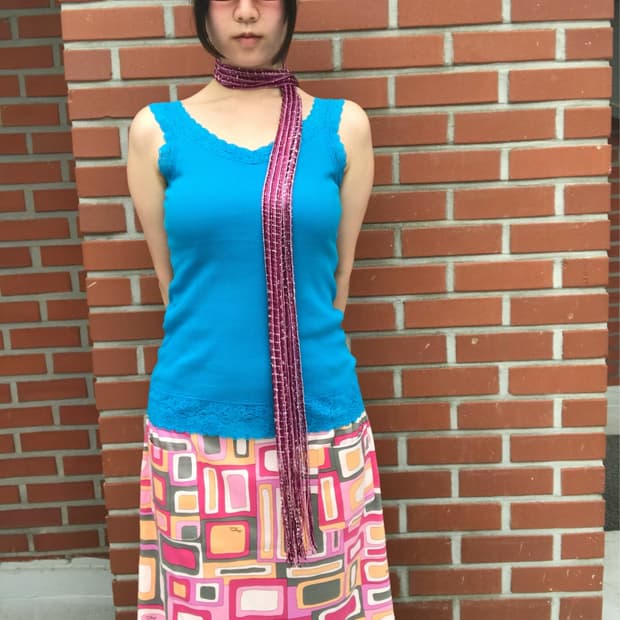 vintage blue lace sleeveless