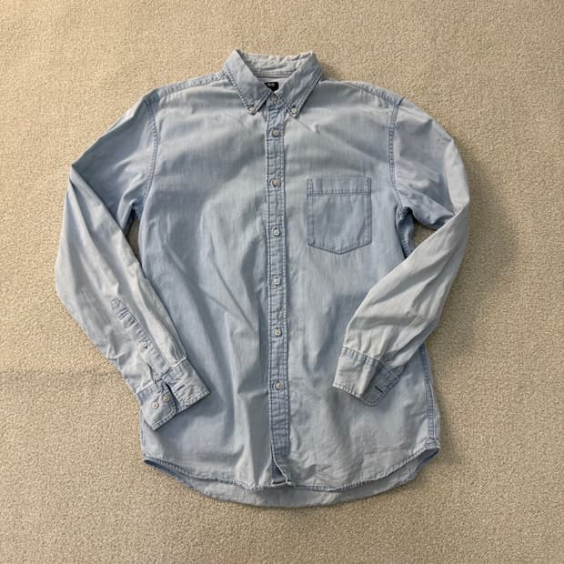 L 유니클로 라이트 블루 셔츠 0223T