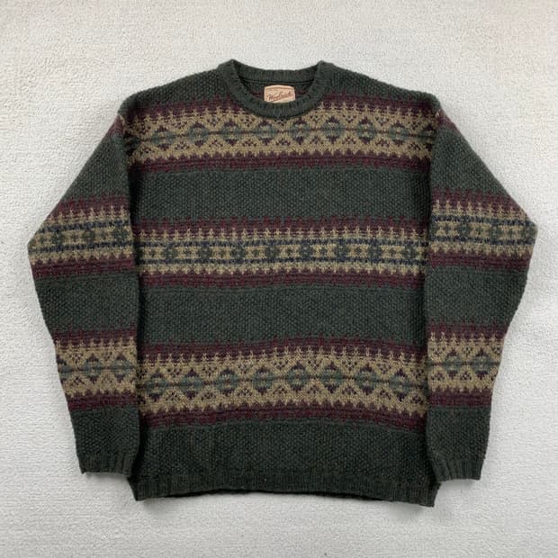 90s 울리치 USA메이드 빈티지 패턴 울 니트 
