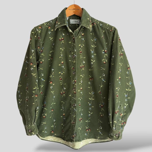 (여성XS)빈티지 L.L.bean 엘엘빈 플라워 패턴 셔츠