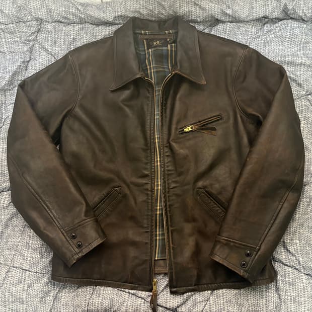 [L]더블알엘 뉴스보이 레더자켓