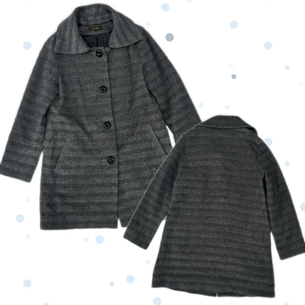 🩶그런지 그레이 단가라 미디 코트🩶 히피 모리걸 카라 러블리 