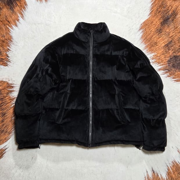 빈티지 벨벳 투웨이 지퍼 패딩