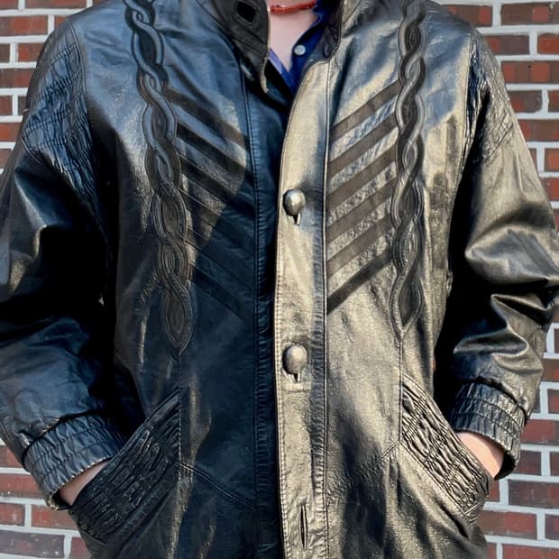 Won Dong Hee 보헤미안 웨스턴 블랙레더 카코트