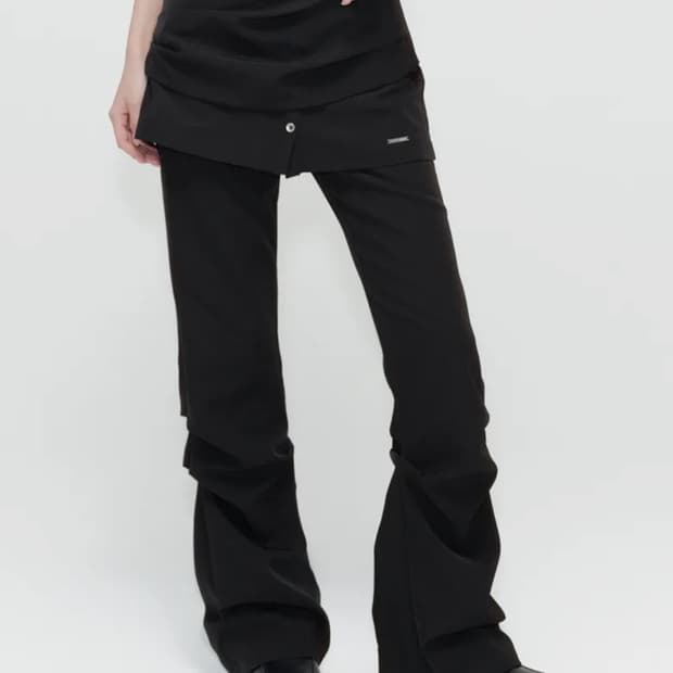 미세키서울 Draped shirt skirt pants SET BLACK