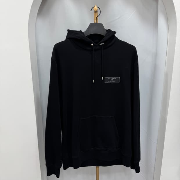 백화점판 발망 라벨 장식 후드티 S 