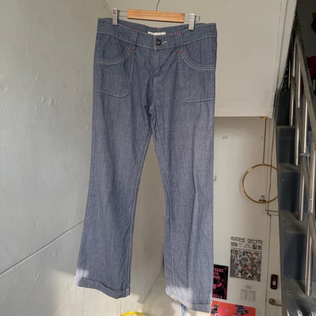 빈티지 여름 스티치 데님 팬츠