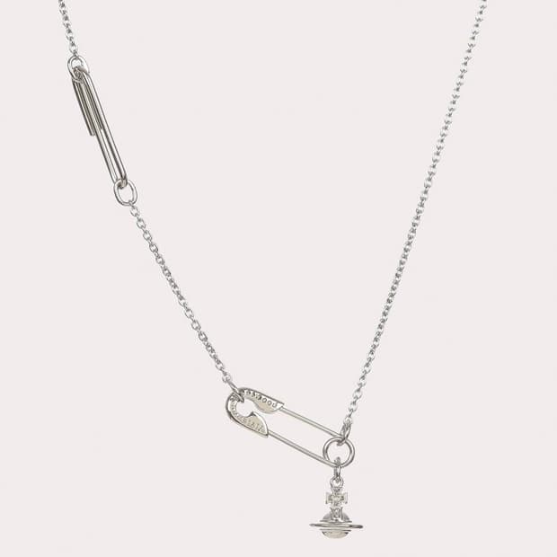 비비안웨스트우드 세이프티 핀 루크리스 클립 목걸이 실버 오네갸루