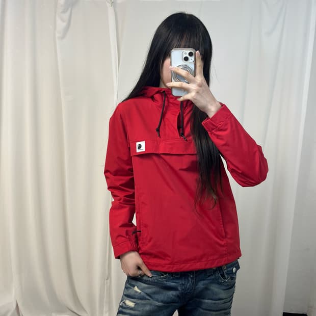 Carhartt WIP red half-zip windbreaker