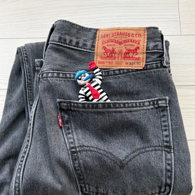 Levis 리바이스 565 97 데님 블랙진 30x32