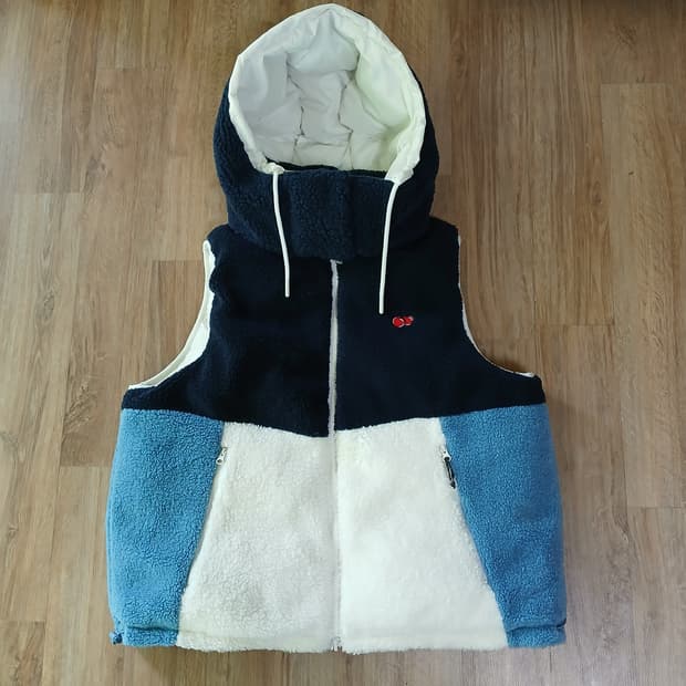 kirsh 키르시 체리 양면 패딩 후리스 조끼 베스트 자켓