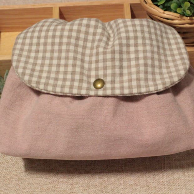 핸드메이드 핑크 밴딩 파우치