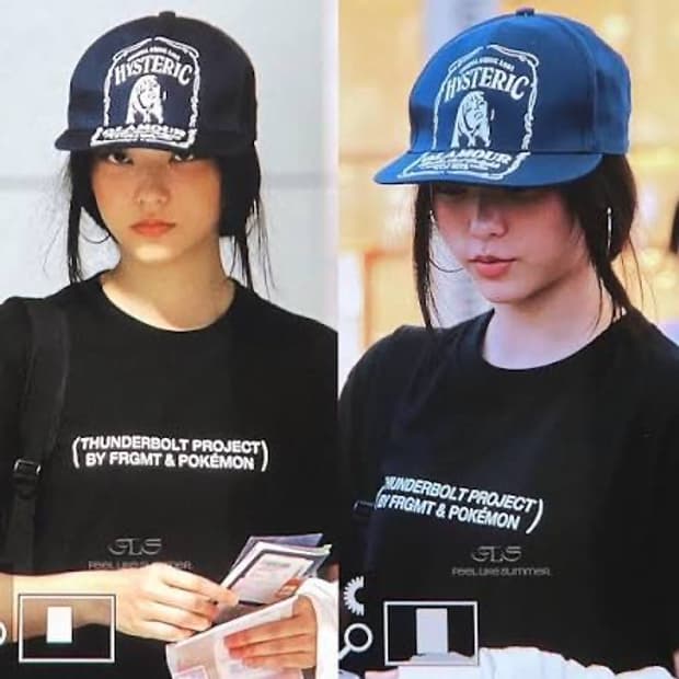 히스테릭 글래머 자수 캡 네이비 혜린 착용